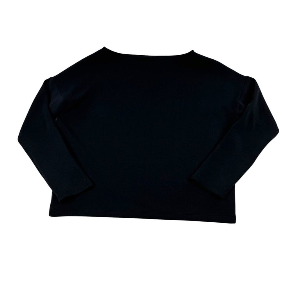 Spanx AirEssentials Boat Neck Long Sleeve Shirt S Black Spacer Fabric Relaxed - Picture 5 of 8